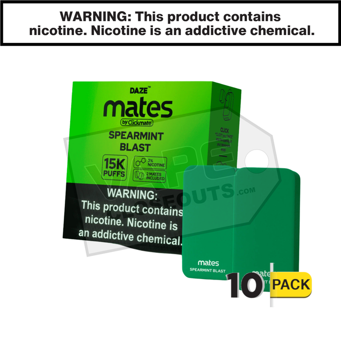 Spearmint Blast 7 Daze Clickmate Mates Pods 2% Nicotine 10 Pack