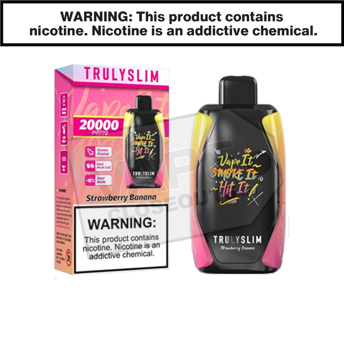 Strawberry Banana Truly Bar Trulyslim 20k Disposable Vape Strawberry Banana Truly Bar Trulyslim 20k Disposable Vape