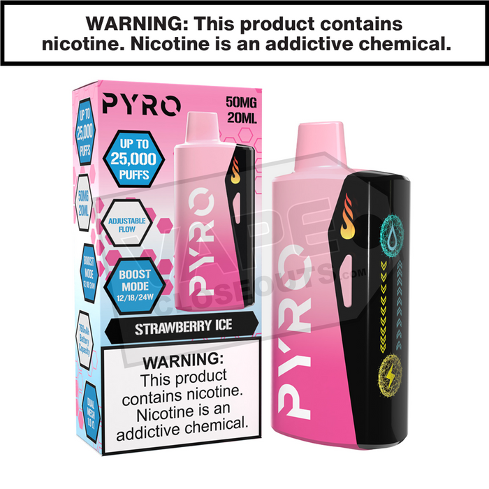 Strawberry Ice Pyro Boost 25K Disposable Vape