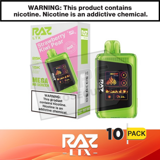Strawberry Kiwi Pear RAZ LTX 25K Disposable Vape 10 Pack