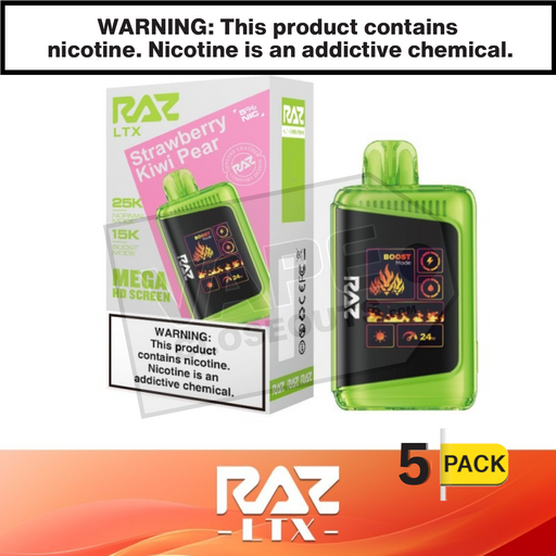 Strawberry Kiwi Pear RAZ LTX 25K Disposable Vape 5 Pack