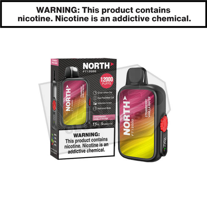 north vape flavors 12000 puffs Strawberry Vanilla Wafer North FT12000 Disposable Vape