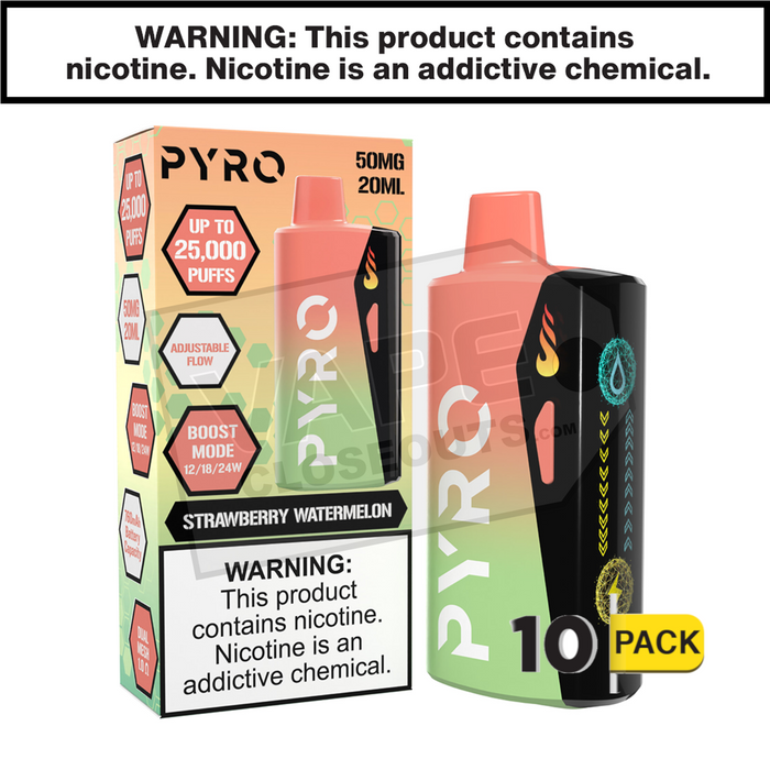 Strawberry Watermelon Pyro Boost 25K Disposable Vape 10 Pack