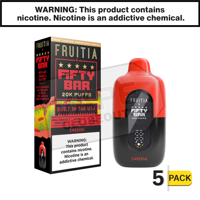 Swedish Fifty Bar Fruitia 20K Disposable Vape
