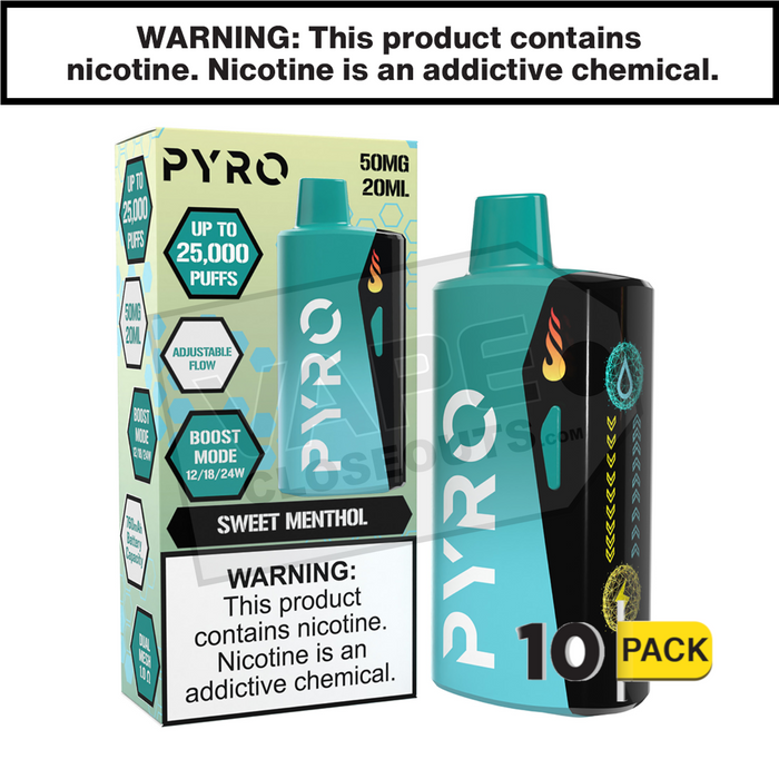 Sweet Menthol Pyro Boost 25K Disposable Vape