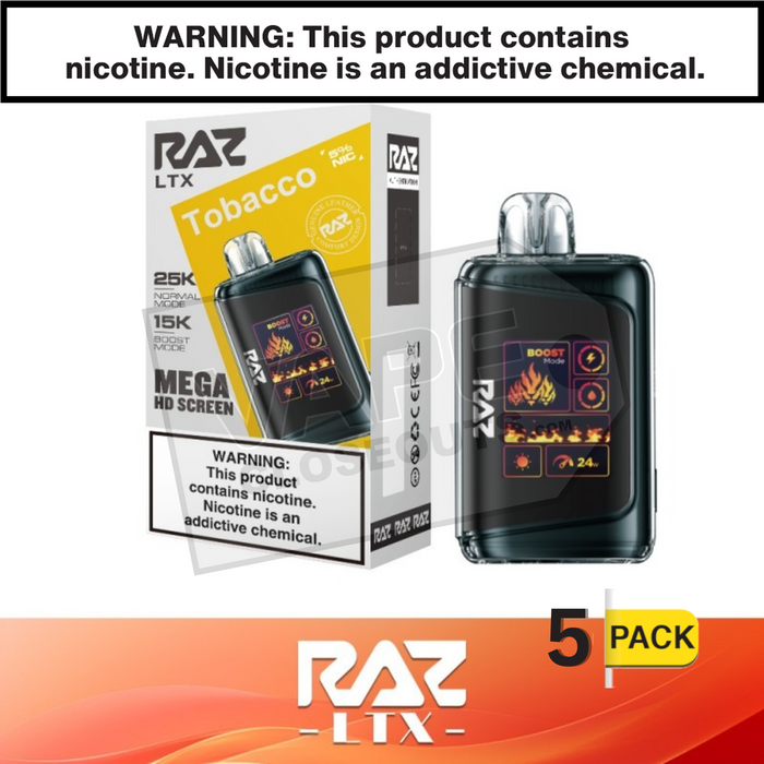 Tobacco RAZ LTX 25K Disposable Vape  Pack