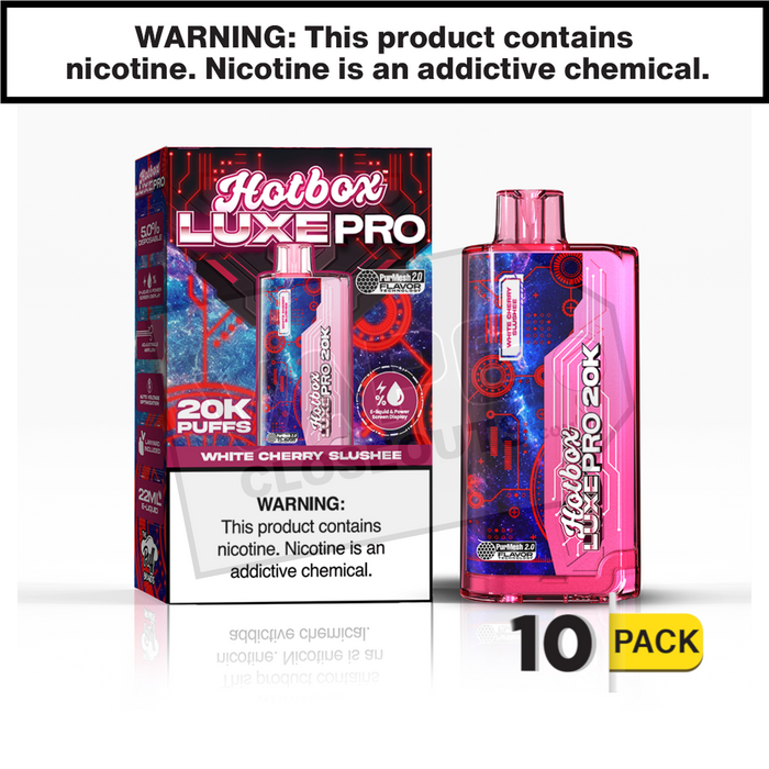 hotbox elite vape flavors White Cherry Slushee Hotbox Luxe Pro 20K Disposable Vape