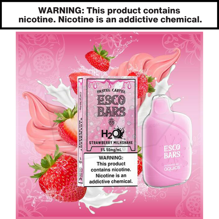 Esco Bars Aquios | Strawberry Milkshake | 6000 Puff Disposable Rechargeable Vape