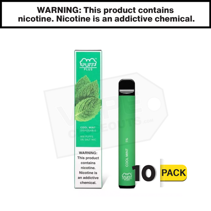 Puff Bar Plus Disposable E-Cigs 5% Nicotine (10-Pack) Puff Bar Plus Disposable E-Cigs 5% Nicotine (10-Pack)