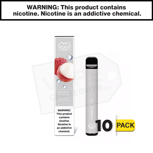 Puff Bar Plus Disposable E-Cigs 5% Nicotine (10-Pack)